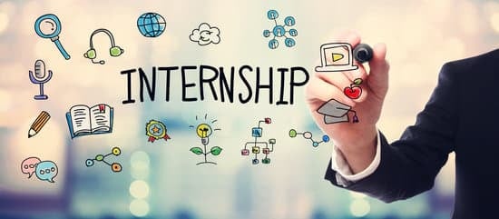 Businessman drawing Internship concept on blurred abstract background