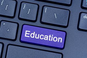 Education word on keyboard button