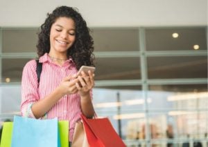 student at a mall