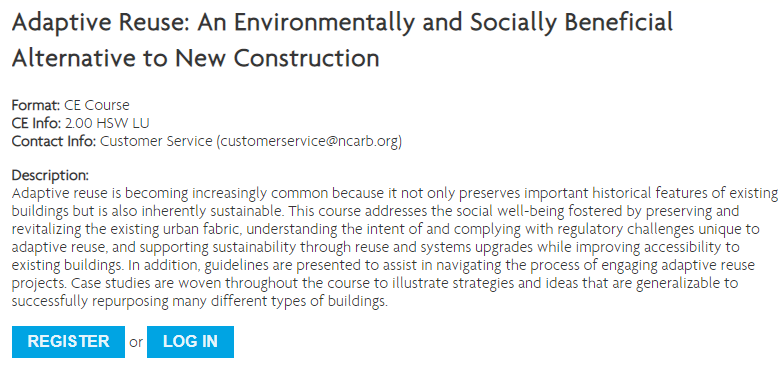 Adaptive Reuse-An Environmentally and Socially Beneficial Alternative to New Construction