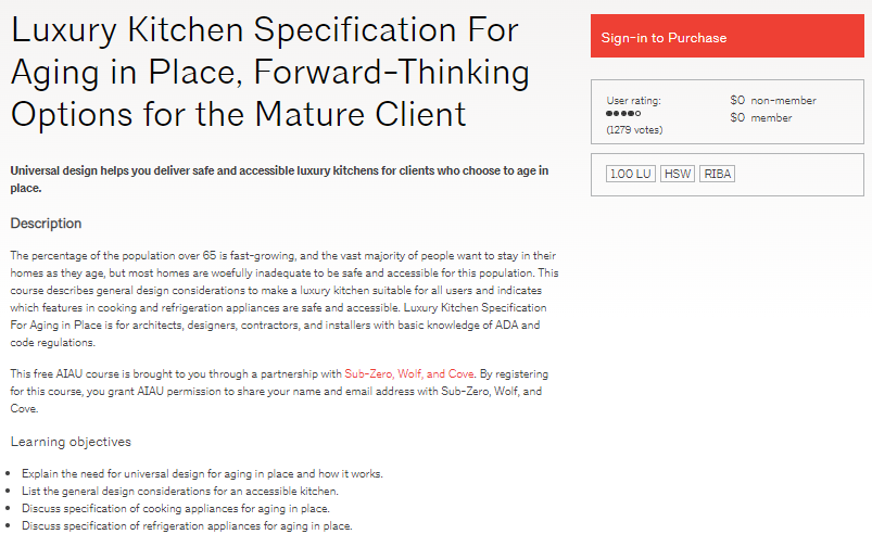 Luxury Kitchen Specification For Aging in Place, Forward-Thinking Options for the Mature Client