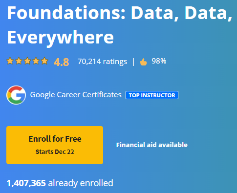 Foundations - Data, Data Everywhere (Online Course)