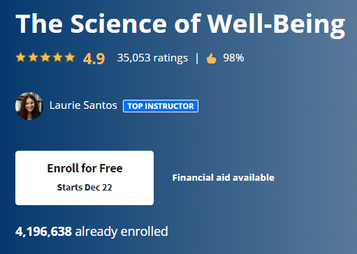 The Science of Well-Being (Online Course)