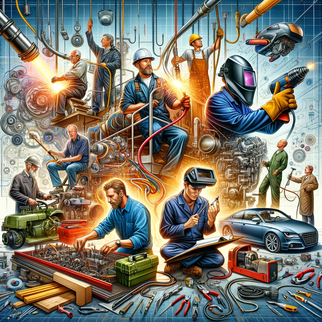Graphic illustration of the different kinds of trade careers you can have