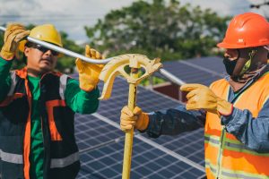 Solar installers working on a project