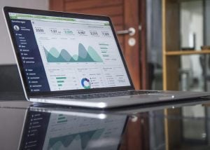 Laptop with data analytics page