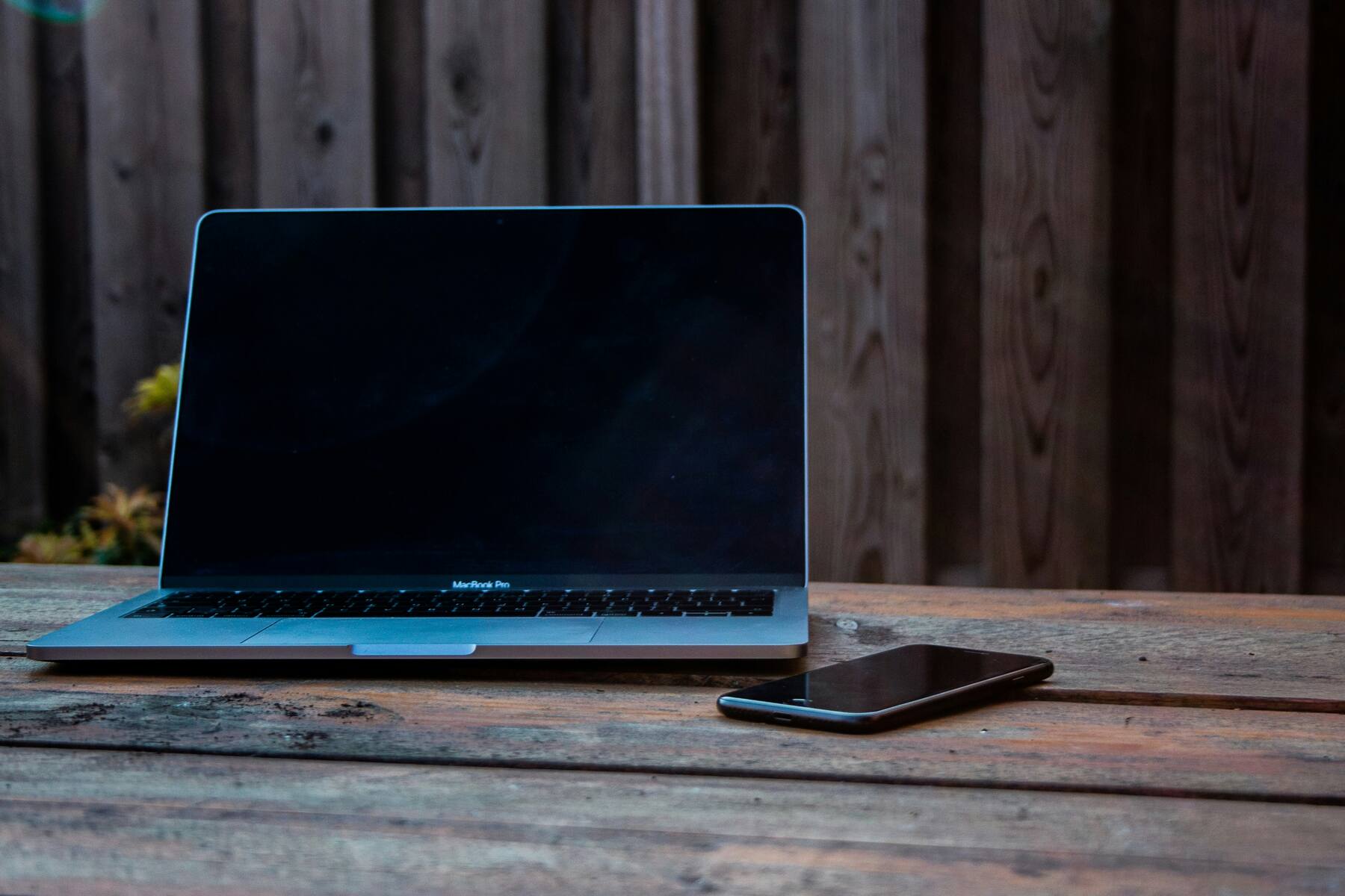 Laptop and smartphone on a table