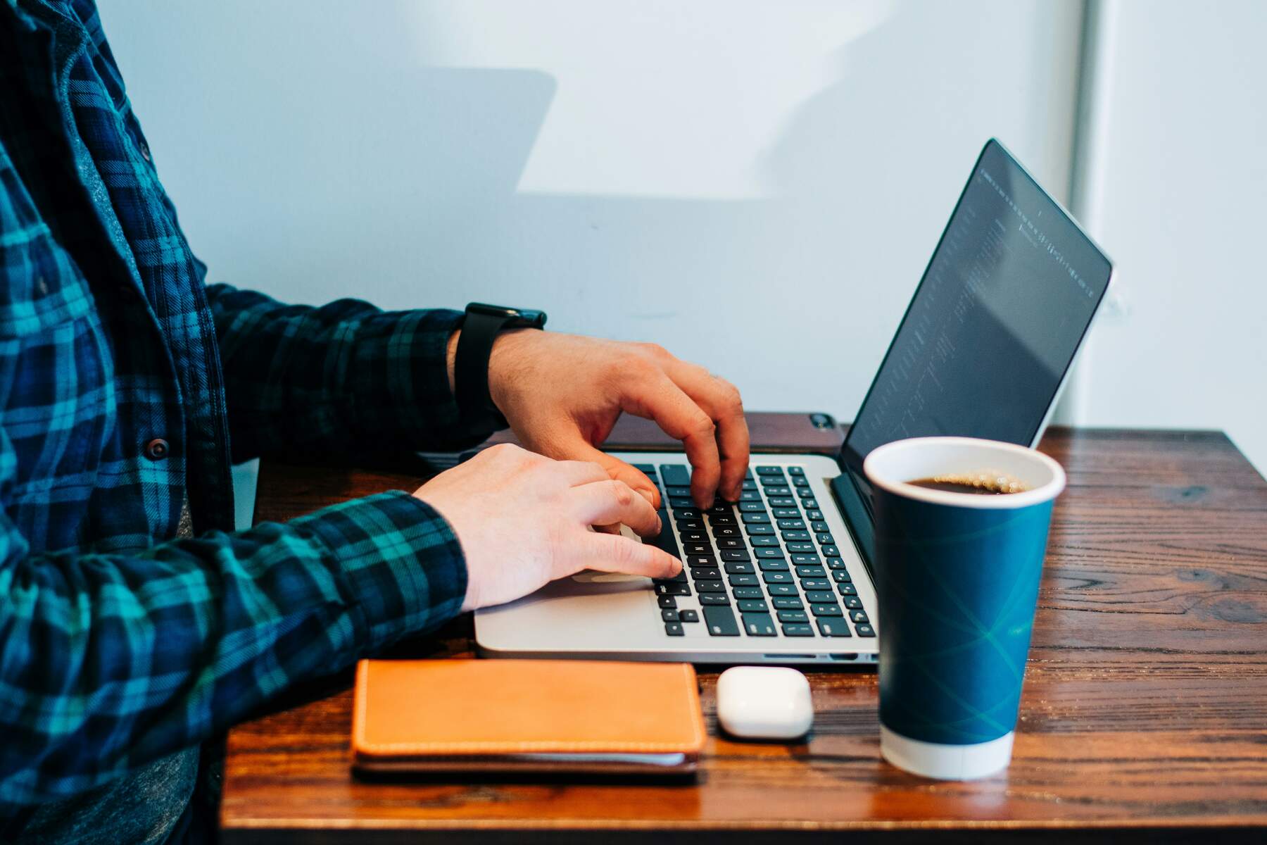 Man using his laptop