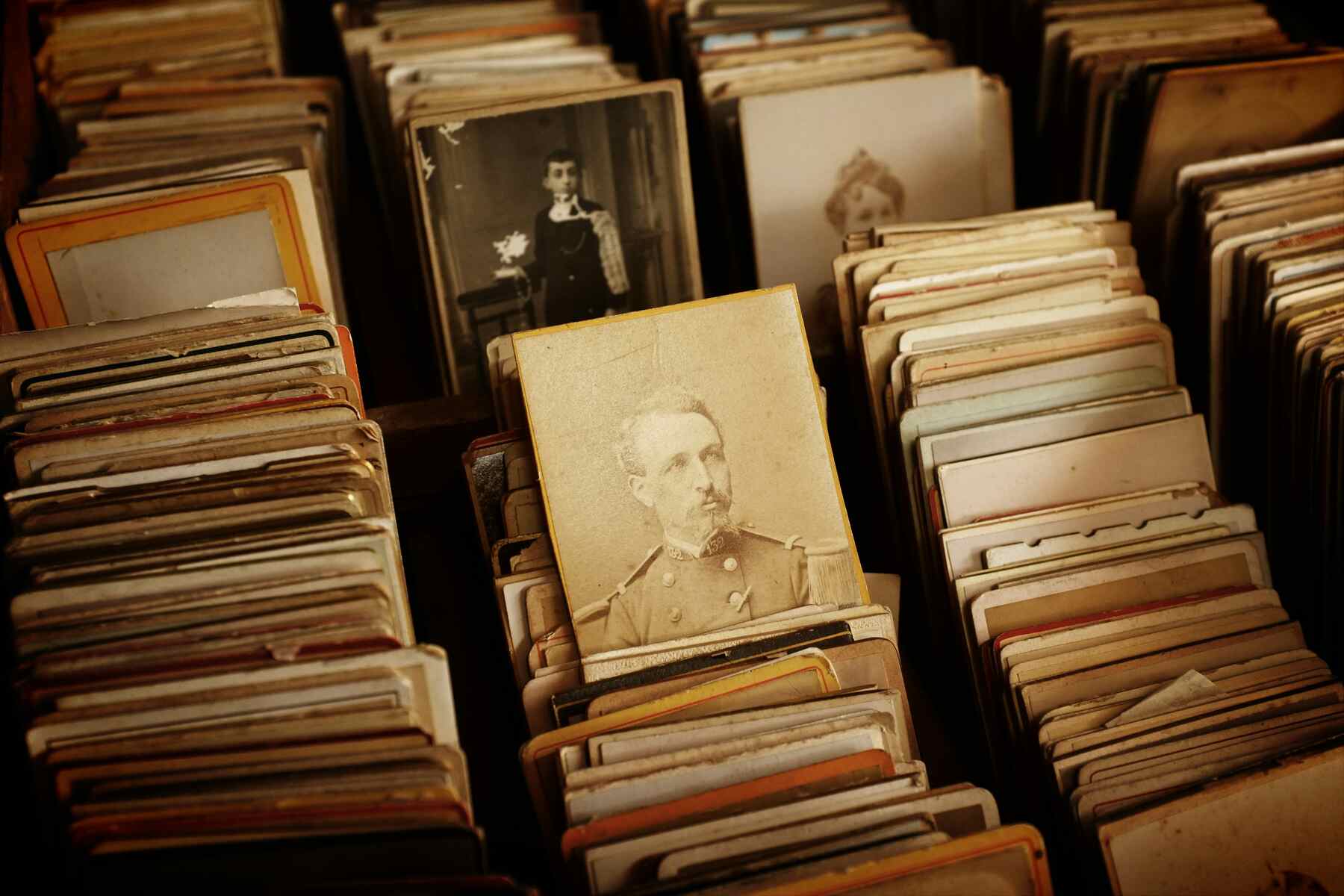 Drawer full of vintage photographs