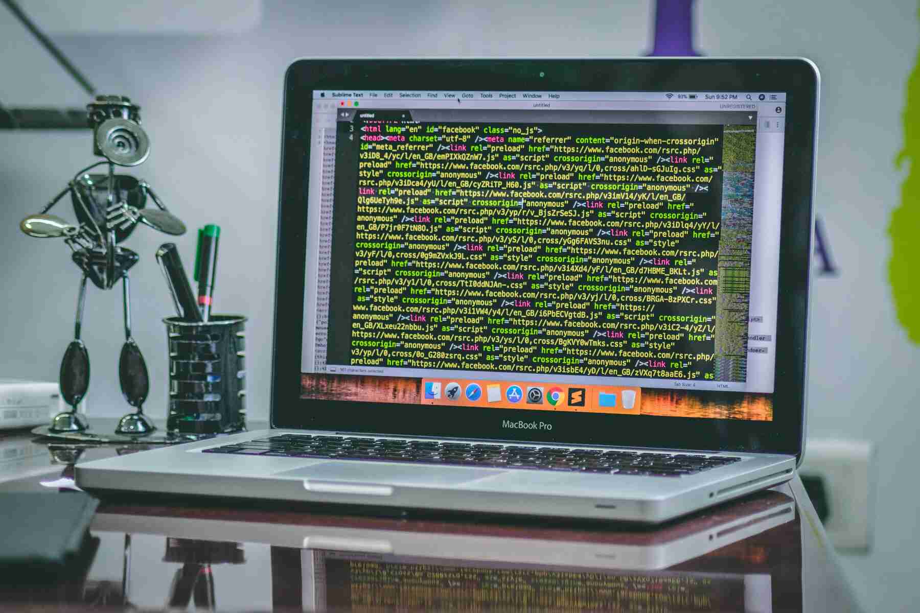 A laptop with codes