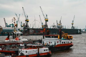 Large boats out on sea