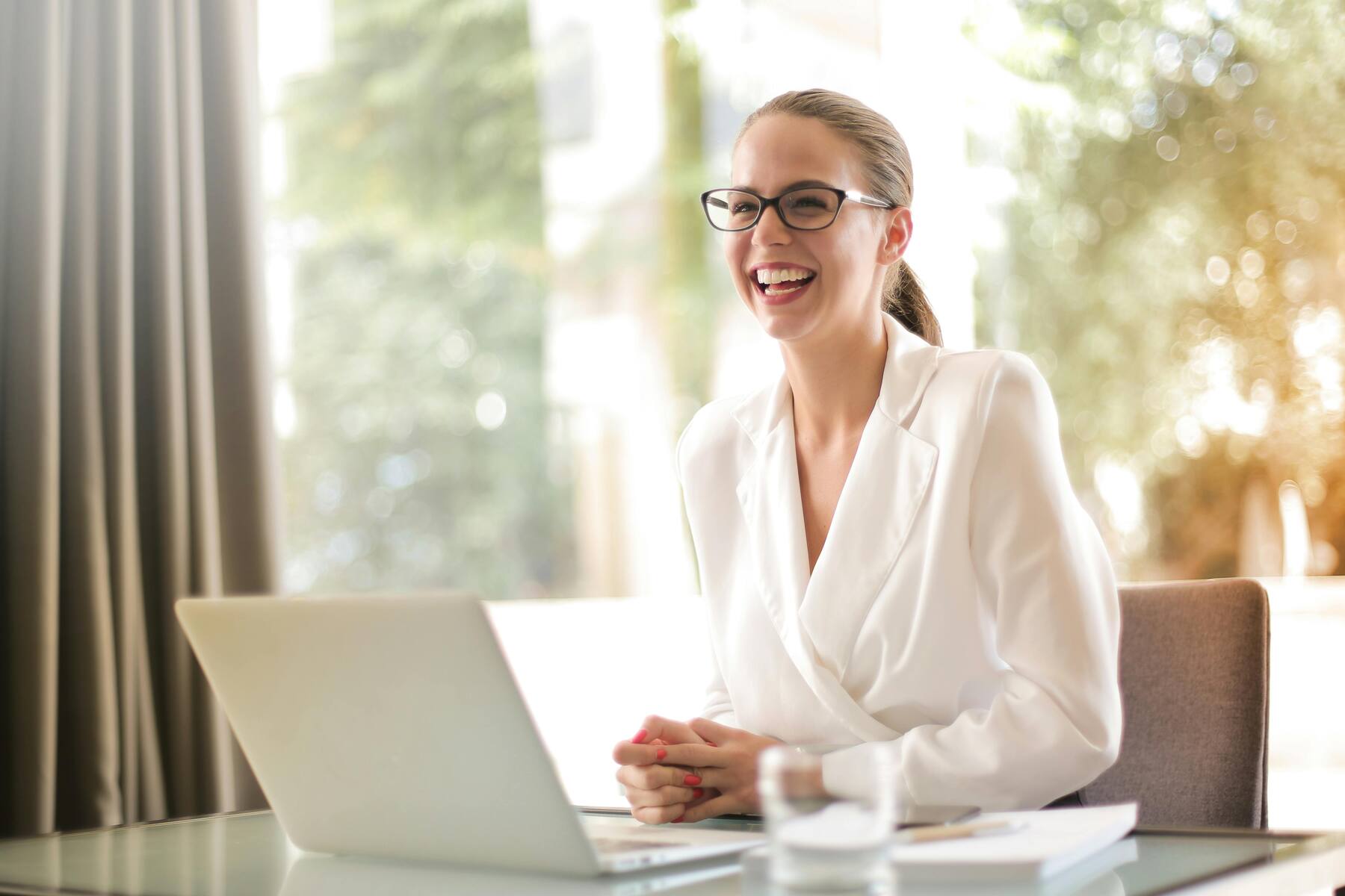 A human resource manager smiling